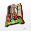 Detroit Michigan USA America Wooden Fridge Magnet Cute 3D City Travel Souvenirs Crafts Handmade Refrigerator Stickers Home Whiteboard Decor Collection Gift view 3