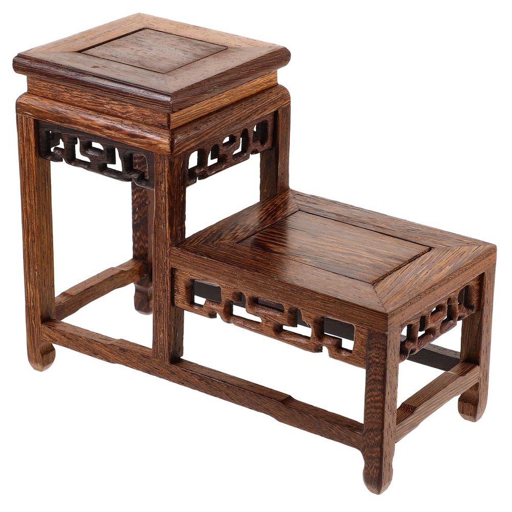 Cabilock Wooden Pedestal Display Stand 7.5 Inch Chicken Wenge Wood Base Riser for Vase Sculpture Home D Cor and Craft Display