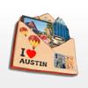 Austin Texas USA America Wooden Fridge Magnet Cute 3D City Travel Souvenirs Crafts Handmade Refrigerator Stickers Home Whiteboard Decor Collection Gift view 1