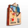 Austin Texas USA America Wooden Fridge Magnet Cute 3D City Travel Souvenirs Crafts Handmade Refrigerator Stickers Home Whiteboard Decor Collection Gift view 2