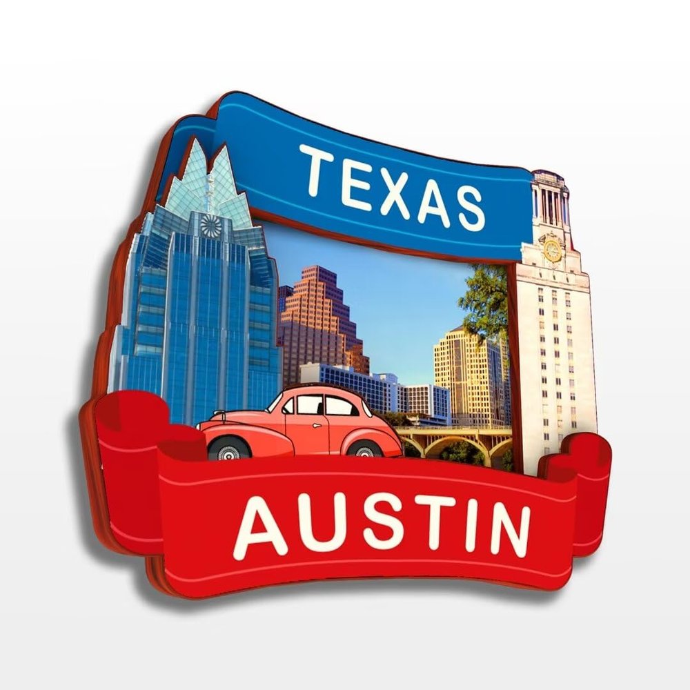 Austin Texas USA America Fridge Magnet 3D Wooden City Travel Souvenirs Handmade Crafts Refrigerator Magnets Stickers Home Decor Collection Gift