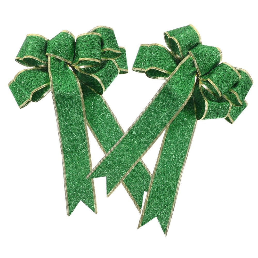 PRETYZOOM 2pcs Large Green Bowknot Decor for Patrick's Day Wreaths for Holiday Decorations Front Door and Home
