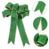 PRETYZOOM 2pcs Large Green Bowknot Decor for Patrick's Day Wreaths for Holiday Decorations Front Door and Home view 3