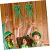 PRETYZOOM 2pcs Large Green Bowknot Decor for Patrick's Day Wreaths for Holiday Decorations Front Door and Home view 4