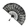 Cabilock Black Lace Cotton Folding Fan, 27cm Frame for Women view 1