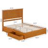 AFI, Felicity Queen Platform Bed with Panel Footboard & Storage Drawers, Light Toffee view 2