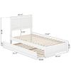 AFI, Clayton Twin Platform Bed with Panel Footboard & Twin Trundle, White view 2