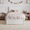 AFI, Clayton Twin Platform Bed with Panel Footboard & Twin Trundle, White view 3
