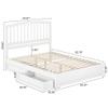 AFI, Lucia Queen Platform Bed with Panel Footboard & Storage Drawers, White view 2