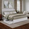 AFI, Emelie King Platform Bed with Panel Footboard and Storage Drawers, White view 1