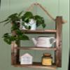 Rustic 3 tiered hanging shelf (Dark Walnut) view 2