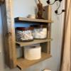 Rustic 3 tiered hanging shelf (Dark Walnut) view 3
