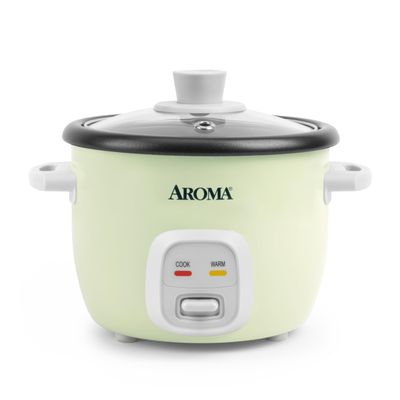 AROMA Mini Rice Cooker, 2-Cup (Uncooked) / 4-Cup (Cooked), Grain Cooker, Soup Maker, Oatmeal Cooker, Auto Keep Warm, 1 Qt, Light Green