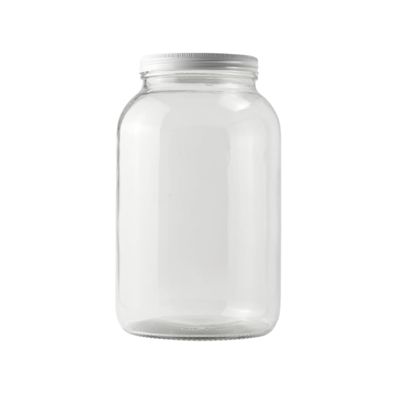 FastRack - 1 Gallon Jar with White METAL Airtight Lid | Glass Canisters with Airtight Lids | Large Glass Jar with Fermentation Lid for brewing, fermentation and pickling