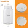 FastRack - 1 Gallon Jar with White METAL Airtight Lid | Glass Canisters with Airtight Lids | Large Glass Jar with Fermentation Lid for brewing, fermentation and pickling view 3