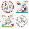 Creative Converting Party Animals Safari Birthday Supplies, Paper Plates and Napkins, Get Wild Banner, Hanging Decorations, Wild One Theme, 16 Guests, Large, Red, SP-CC7PS-PARTYANIMALS view 3