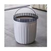 SUREK Exquisite with Handle Trash Can Plastic Wastebasket Round Kitchen Trash Cans High-Capacity Bathroom Trash Can Without Lid Trash Bin Reusable, gery view 1