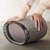 SUREK Exquisite with Handle Trash Can Plastic Wastebasket Round Kitchen Trash Cans High-Capacity Bathroom Trash Can Without Lid Trash Bin Reusable, gery view 3