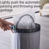 SUREK Exquisite with Handle Trash Can Plastic Wastebasket Round Kitchen Trash Cans High-Capacity Bathroom Trash Can Without Lid Trash Bin Reusable, gery view 4