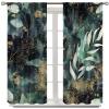 Green Tropical Plant Curtains, Bohe Green Gold Tropical Watercolor Leaves,Home Minimalist Bedroom Living Room Kitchen Window Curtains 42x63in view 2