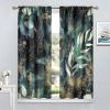 Green Tropical Plant Curtains, Bohe Green Gold Tropical Watercolor Leaves,Home Minimalist Bedroom Living Room Kitchen Window Curtains 42x63in view 4