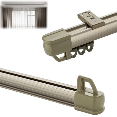 White Ceiling Track for Curtains, Aluminum Curtain Rails System Ceiling Mount, Room Divider Curtain Track Set for Hospital Home Office, Slide Quietly (Color : Champagne, Size : 8.5ft/260cm(2 * 130cm)