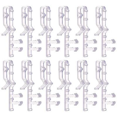 STOBAZA 12 Pcs Hidden Channel Valance Clips, 1.77 inch Clear Plastic Valance Clips for Window Blind Clips Replacement Parts for Horizontal Wood Blinds