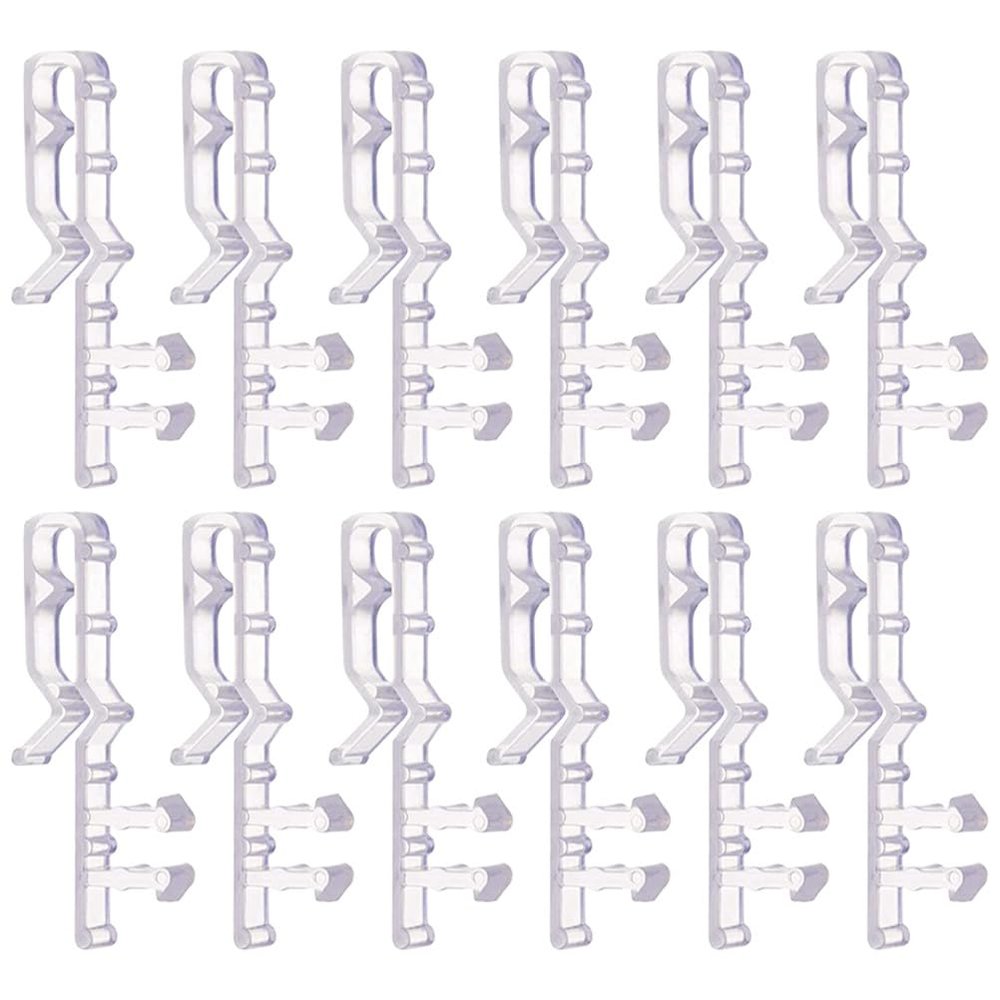 STOBAZA 12 Pcs Hidden Channel Valance Clips, 1.77 inch Clear Plastic Valance Clips for Window Blind Clips Replacement Parts for Horizontal Wood Blinds