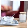 Garneck Embossed Glass Canister Lid Airtight Tea Leaf and Dried Food Organizer Vintage Storage Jar for Kitchen Easy Access and Cleaning Design for Freshness view 2
