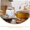 Garneck Embossed Glass Canister Lid Airtight Tea Leaf and Dried Food Organizer Vintage Storage Jar for Kitchen Easy Access and Cleaning Design for Freshness view 3