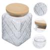 Garneck Embossed Glass Canister Lid Airtight Tea Leaf and Dried Food Organizer Vintage Storage Jar for Kitchen Easy Access and Cleaning Design for Freshness view 4