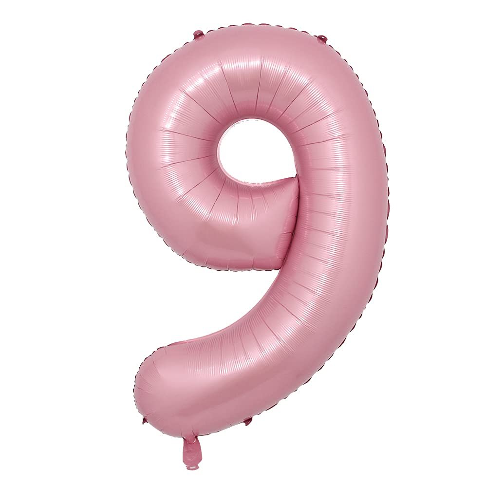 32 inch Pink Foil Number Balloon 0 1 2 3 4 5 6 7 8 9 Birthday Party Baby Shower Wedding Decoration Festival Ballon (32 inch Pink 9)