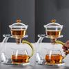 BINGWANG Glass Tea Pot Tea Maker Semi-Automatic Water Diversion Rotating Kungfu Drip TeaPot Sturdy Kitchen Bar Supplies (Color : Style4) view 4