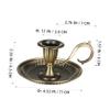 STOBAZA Retro Taper Candle Holder with Handle Vintage Brass Candlestick for Home Decor Tabletop Accent 4.52 Inch Metal Candle Stand for Party and Special Occasions view 2