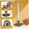STOBAZA Retro Taper Candle Holder with Handle Vintage Brass Candlestick for Home Decor Tabletop Accent 4.52 Inch Metal Candle Stand for Party and Special Occasions view 3