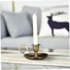 STOBAZA Retro Taper Candle Holder with Handle Vintage Brass Candlestick for Home Decor Tabletop Accent 4.52 Inch Metal Candle Stand for Party and Special Occasions view 4