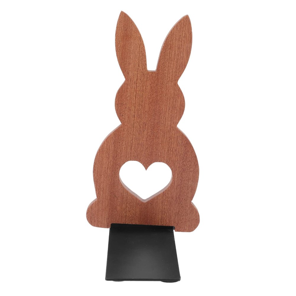 Cabilock Wooden Rabbit Bookends for Desk Shelf Cute Decorative Book Holders and Dark Heavy Duty Organizer for Home Office and Library Use