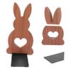 Cabilock Wooden Rabbit Bookends for Desk Shelf Cute Decorative Book Holders and Dark Heavy Duty Organizer for Home Office and Library Use view 3
