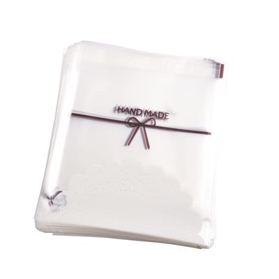 GOOHOCHY Homemade Bread Storage Bags Self-adhesive Plastic Baggies Clear Opp Bags Edible 200pcs Pack Cartoon Printing