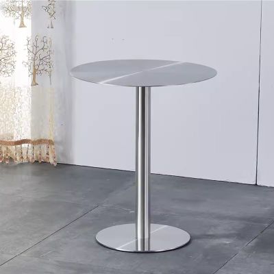 Antourlamm Bar Table for Small Space, Stainless Steel Round Bistro Pub Table Dining Table for Breakfast Coffee Nap Conference High Table Modern Home Decor Bedside Table (Size : 60x95cm)