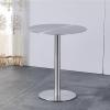 Antourlamm Bar Table for Small Space, Stainless Steel Round Bistro Pub Table Dining Table for Breakfast Coffee Nap Conference High Table Modern Home Decor Bedside Table (Size : 60x95cm) view 1