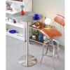 Antourlamm Bar Table for Small Space, Stainless Steel Round Bistro Pub Table Dining Table for Breakfast Coffee Nap Conference High Table Modern Home Decor Bedside Table (Size : 60x95cm) view 4