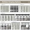 94 Inch Long Blackout Curtains 2 Panels,Pleated Back Tab Rod Pocket with Hooks,Solid Rustic Heat Reflective Linen Textured Dark Out Darkening Curtains for Living Room 50W x 94L Natural Cream view 4