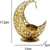 Eid Mubarak Candle Holder Metal Candlestick Moon Candle Holder Moon Candlestick Holder Dinner Candle Holder for Eid Mubarak Spring Festival Party Supply - Gold view 2