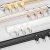 MZQMK Flexible Bendable Curtain Track, 8Ft Curved Curtain Track Ceiling Or Wall Mount Curtain Rail Track System Room Divider Heavy Duty Drop Ceiling Curtain Track Set(Color:Black,Size:1.5M/4.9FT) view 3