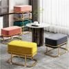 QGKKGQ Small Stool, Household Low Stool, Living Room, Fabric Sofa, Round Stool, Sitting pier, Talla ?nica, Argento view 2