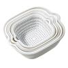AOKID Kitchen Strainers,8 Pcs Double-Layer Washing Basket for Food Drainage and Storage,Portable Plastic Kitchen Washbas with Handles,Colanders Strainers for Fruits Vegetables Cleaning Wash White view 1