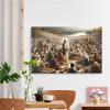 XWNLTEPK Jesus Feeding 5,000 People with Five Loaves and Two Fishes Miracle Mercy Canvas Art Wall Decor Poster Suitable for Bedroom Living Room Relaxation Room Confession Room view 4