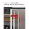 Media Storage Cabinet, 5-Tier Shelves Audio Video Media Stand Cabinet with Height Adjustable, for Store Cable Boxes, DVD Players, Streaming Devices, Home Theater Receivers,Black view 4
