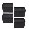 XHTLLO 4Pcs Heavy Duty Riser Black 5in Squared Enlarged Furniture Risers, Widened Design for Office Chairs, Sofas, Beds, Provides More Space, User Friendly, Rubber with Anti Skid Pad view 1